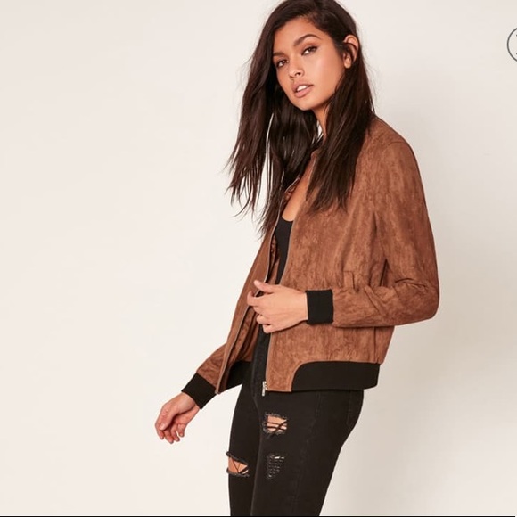 Missguided Jackets & Blazers - Missguided Faux Suede Bomber Jacket